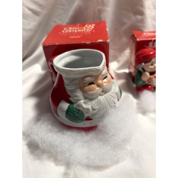 Avon Claus & Company SANTA Creamer MRS CLAUS Sugar Bowl ELVES Salt & Pepper Set - Picture 7 of 8